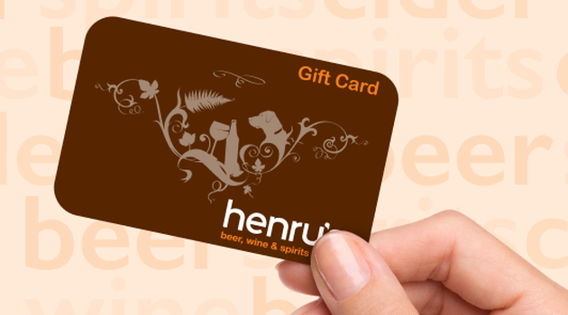 Hand holding Henrys gift card